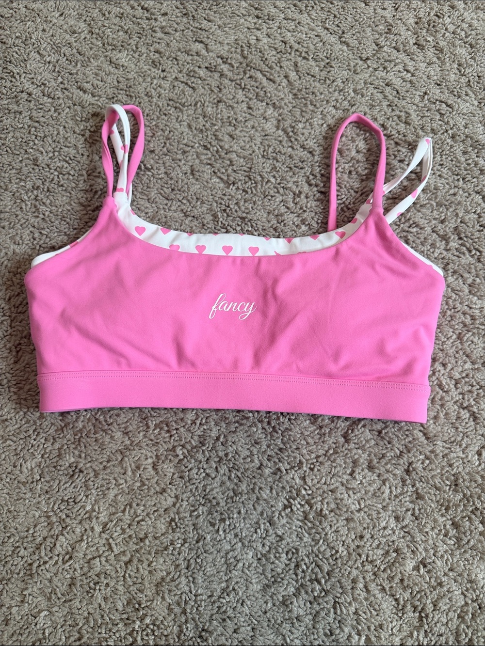 Fancy Pink Heart-Trim Bralette